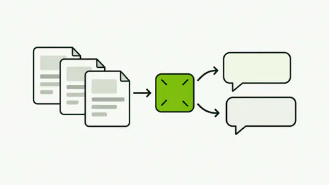 Un flusso collega documenti, un modulo automatico e messaggi.